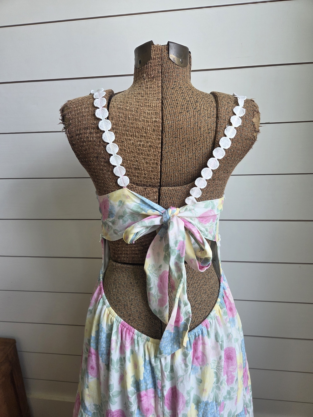 Altar'd State Pastel Floral Maxi Dress with White Trim - Picture 7 of 10